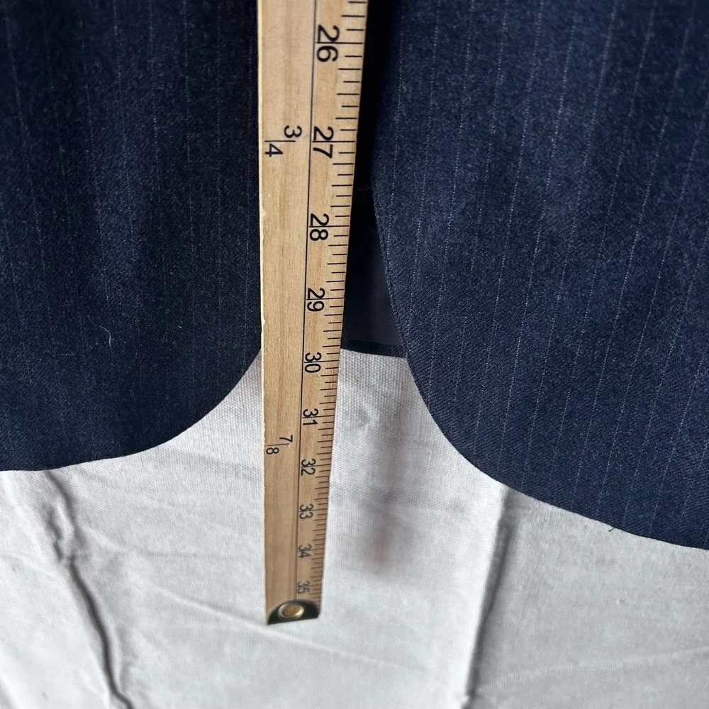 Nordstrom Vintage Men 48R Navy Blue Pinstripe Virgin Wool Blazer Suit Jacket‎